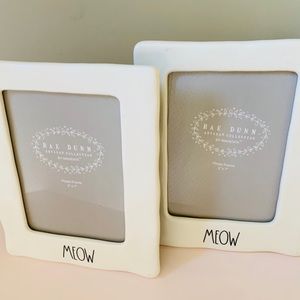 Rae Dunn Set of (2)  “Meow” Frames